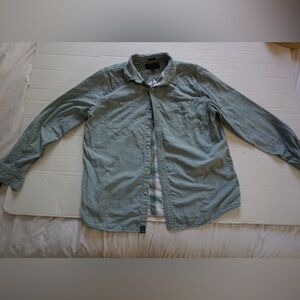 Even tide Pistachio colored button down long sleeve men’s shirt